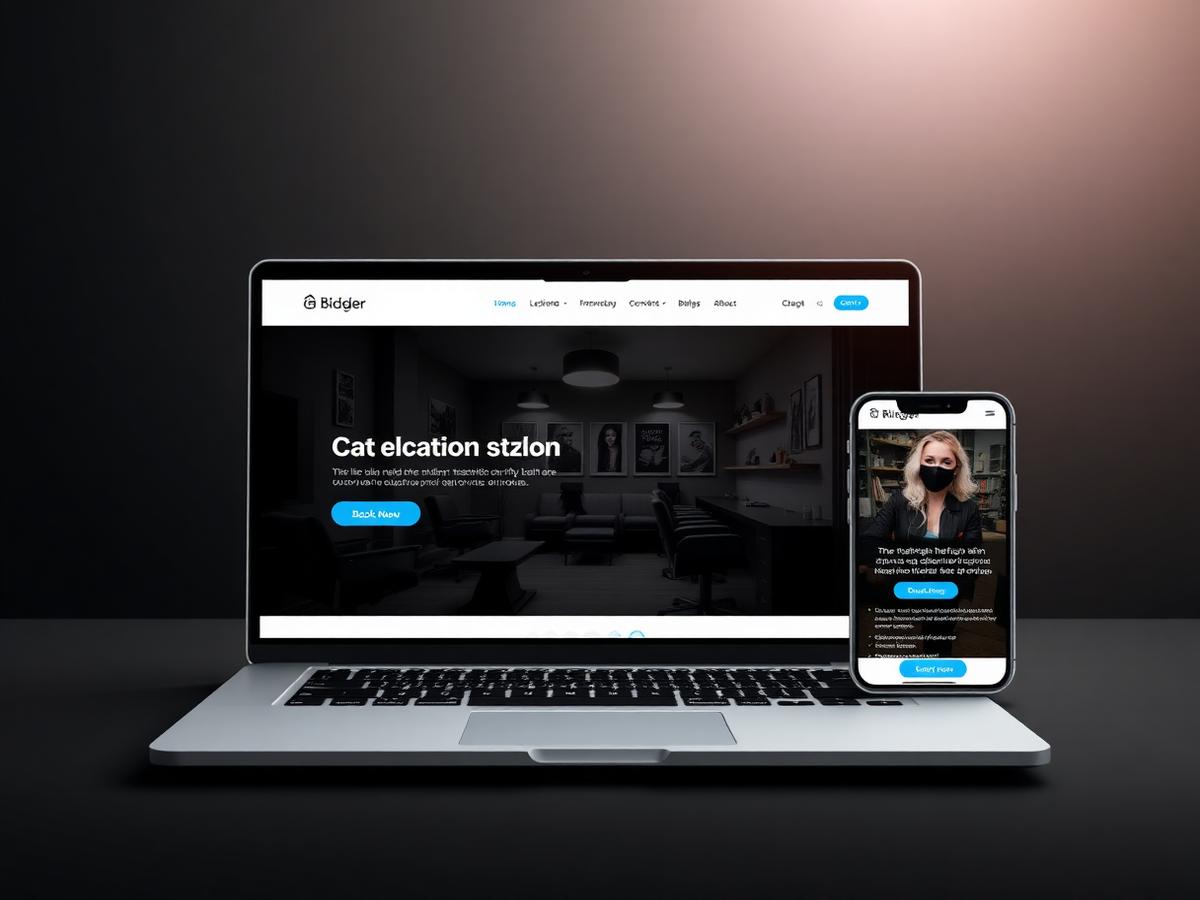 Foundry Barber Co. website shown on desktop and mobile
