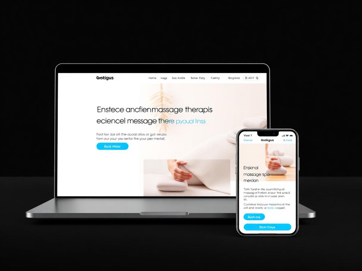 Stillwater Massage Studio website shown on desktop and mobile